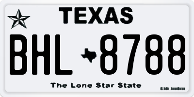 TX license plate BHL8788