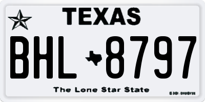 TX license plate BHL8797