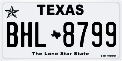 TX license plate BHL8799