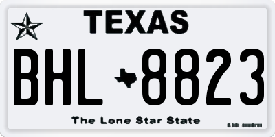 TX license plate BHL8823