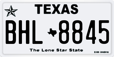 TX license plate BHL8845