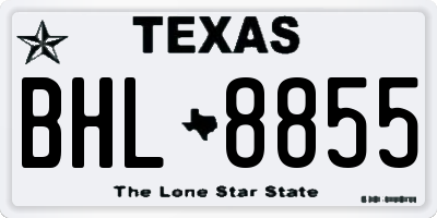 TX license plate BHL8855