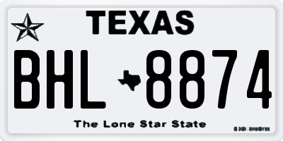 TX license plate BHL8874