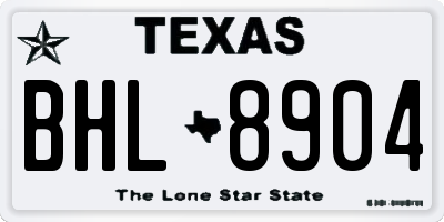 TX license plate BHL8904