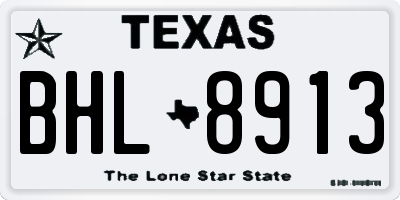 TX license plate BHL8913