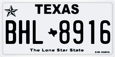 TX license plate BHL8916