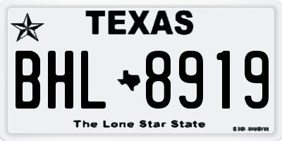 TX license plate BHL8919