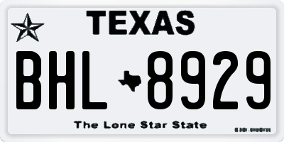 TX license plate BHL8929