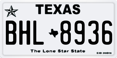 TX license plate BHL8936