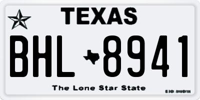 TX license plate BHL8941