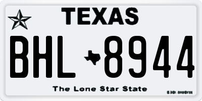 TX license plate BHL8944