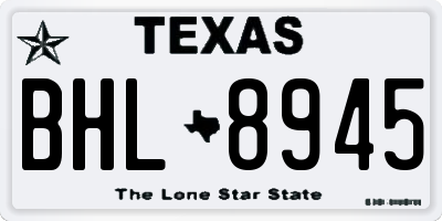 TX license plate BHL8945