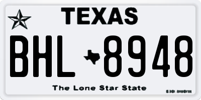 TX license plate BHL8948