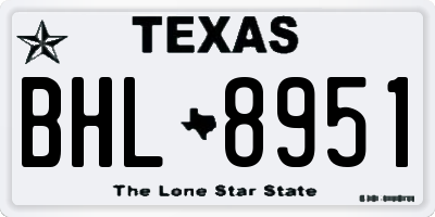 TX license plate BHL8951