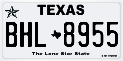 TX license plate BHL8955
