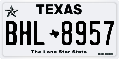 TX license plate BHL8957