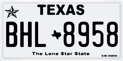 TX license plate BHL8958