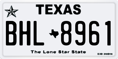 TX license plate BHL8961