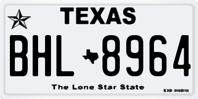 TX license plate BHL8964