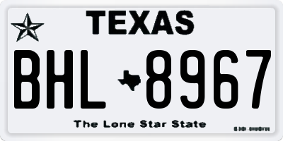 TX license plate BHL8967