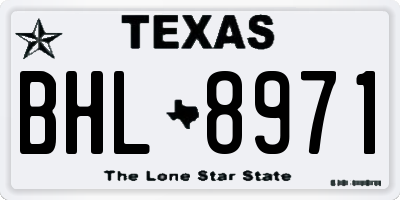 TX license plate BHL8971