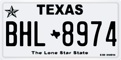 TX license plate BHL8974