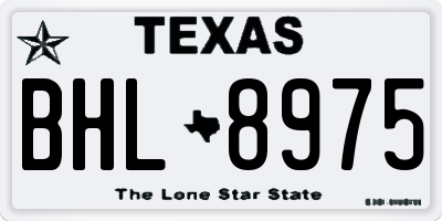 TX license plate BHL8975