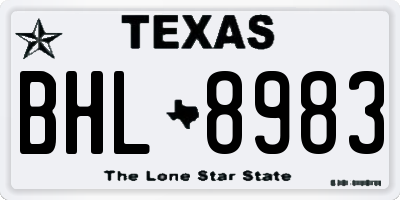 TX license plate BHL8983