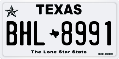 TX license plate BHL8991