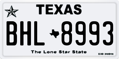 TX license plate BHL8993