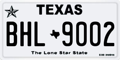 TX license plate BHL9002
