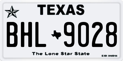 TX license plate BHL9028