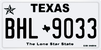 TX license plate BHL9033