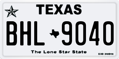 TX license plate BHL9040