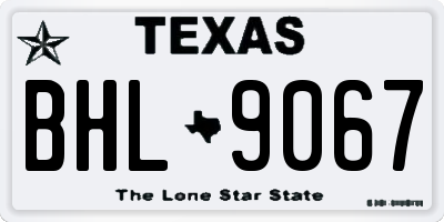 TX license plate BHL9067
