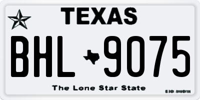 TX license plate BHL9075