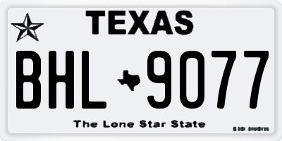 TX license plate BHL9077