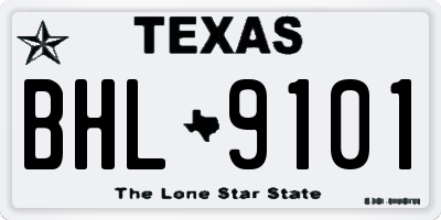 TX license plate BHL9101