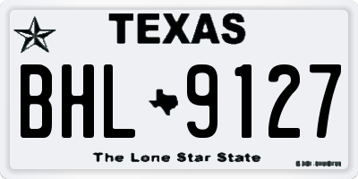 TX license plate BHL9127