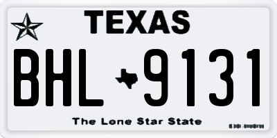 TX license plate BHL9131