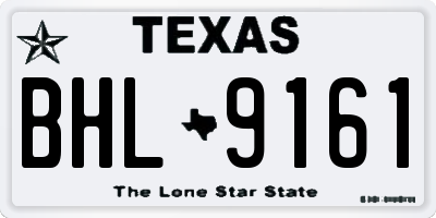 TX license plate BHL9161