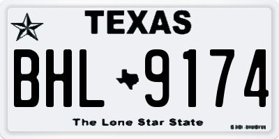 TX license plate BHL9174