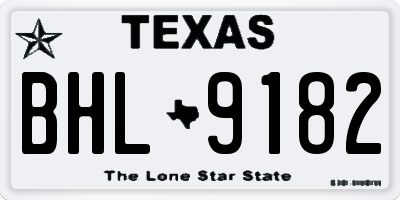 TX license plate BHL9182