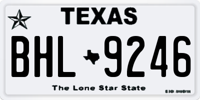 TX license plate BHL9246
