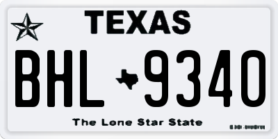 TX license plate BHL9340