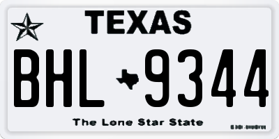 TX license plate BHL9344