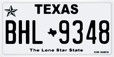 TX license plate BHL9348