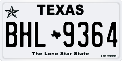 TX license plate BHL9364