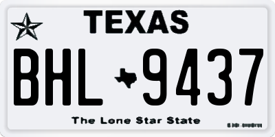 TX license plate BHL9437