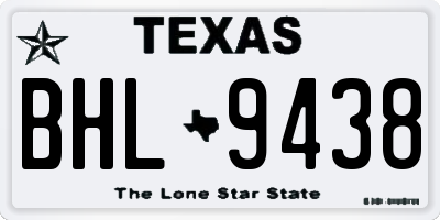 TX license plate BHL9438